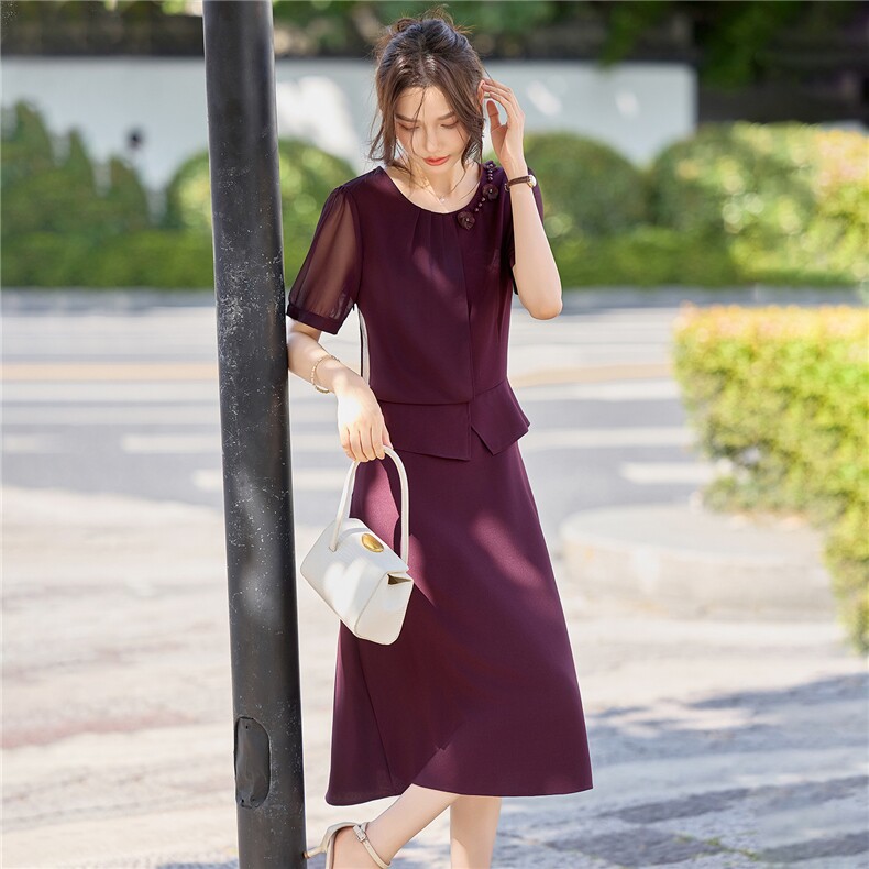 【2026夏季女装新款】时尚优雅气质中长款连衣裙,女装连衣裙,缘衣格