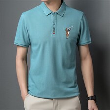 2023新款夏季纯棉半袖POLO衫男士短袖T恤时尚上衣翻领t恤衫潮P55，男装T恤，钱塘6003A(原)4033A