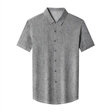 YL5455男式2023年夏季新款亚麻衬衫男短袖翻领休闲衬衣P59，男装衬衫，电商B360