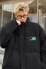冬季贴标雪尼尔立领棉衣男大码欧棉绒棉衣外套M95-特P100控178，男装棉衣，电商A001