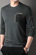 卫衣春秋季2023新款男商务休闲宽松时尚潮流纯色圆领上衣薄款，男装卫衣，电商B212（原钱塘6029）