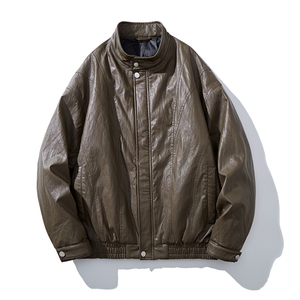 男士立领pu皮羽绒服外套  D213-25376-P380图片