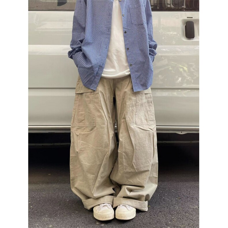 春秋季美式休闲痞帅青少年工装裤男女款日系潮牌高街伞兵裤子文艺,男装工装外套,星座1210-1