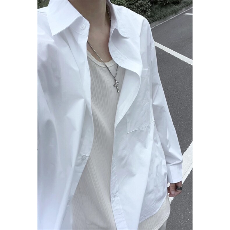 蓝色衬衫男长袖韩版潮流痞帅休闲宽松衬衣外套C2250-特价P47图片