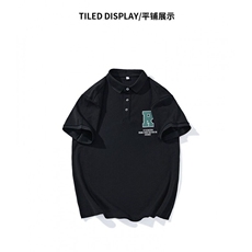 日系polo衫短袖翻领T恤男设计感小众宽松高级感痞帅体恤PL75P64，男装T恤，星座1013-5