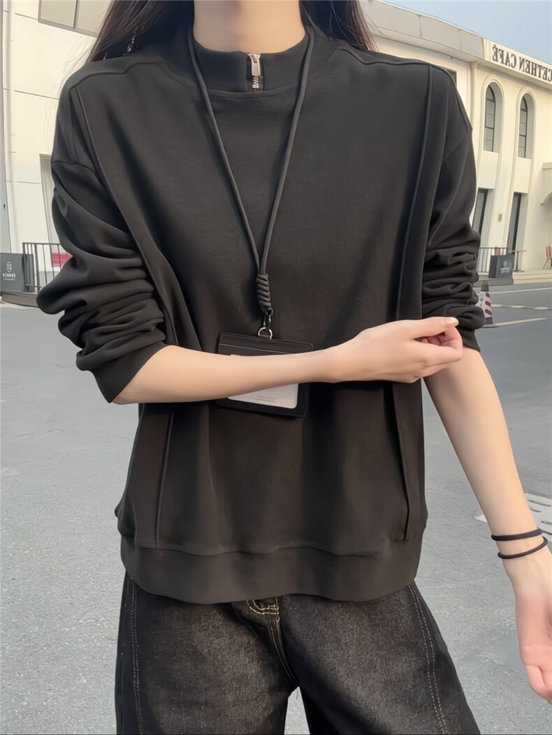 冬季保暖设计感拉链内搭双面德绒打底衫男女潮XZ811A-DR06-特P28,男装T恤,星座811A