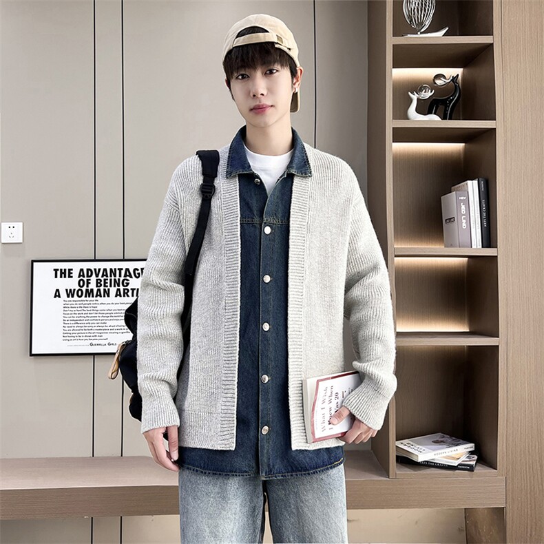 【直播】8724-P802025年秋季时尚毛衣针织开衫男士宽松长袖，男装针织衫/毛衣，电商A113