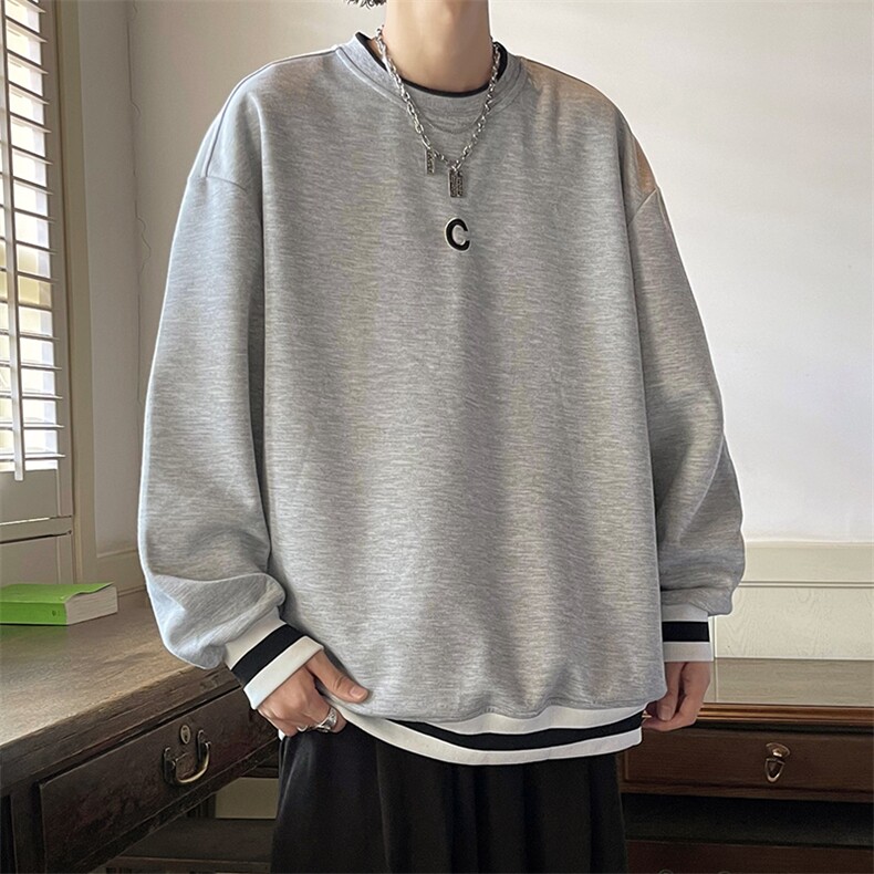 秋季新款男百搭圆领港风卫衣VE55105-P32控48,男装卫衣,星座717