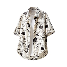 短袖衬衫男+短裤男套装男聚酯纤维M-5XL大码TZ78709P50控98，男装休闲套装，星座227-7