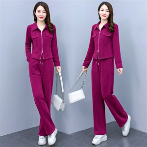 休闲运动套装女2025新款春秋时尚高端品牌妈妈洋端庄大气质两件套图片