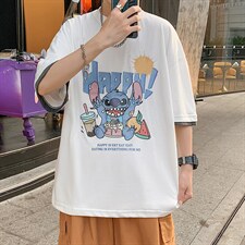 JT55077-P25假两件短袖t恤男大码胖子半袖体恤半截袖港风，男装T恤，电商A040