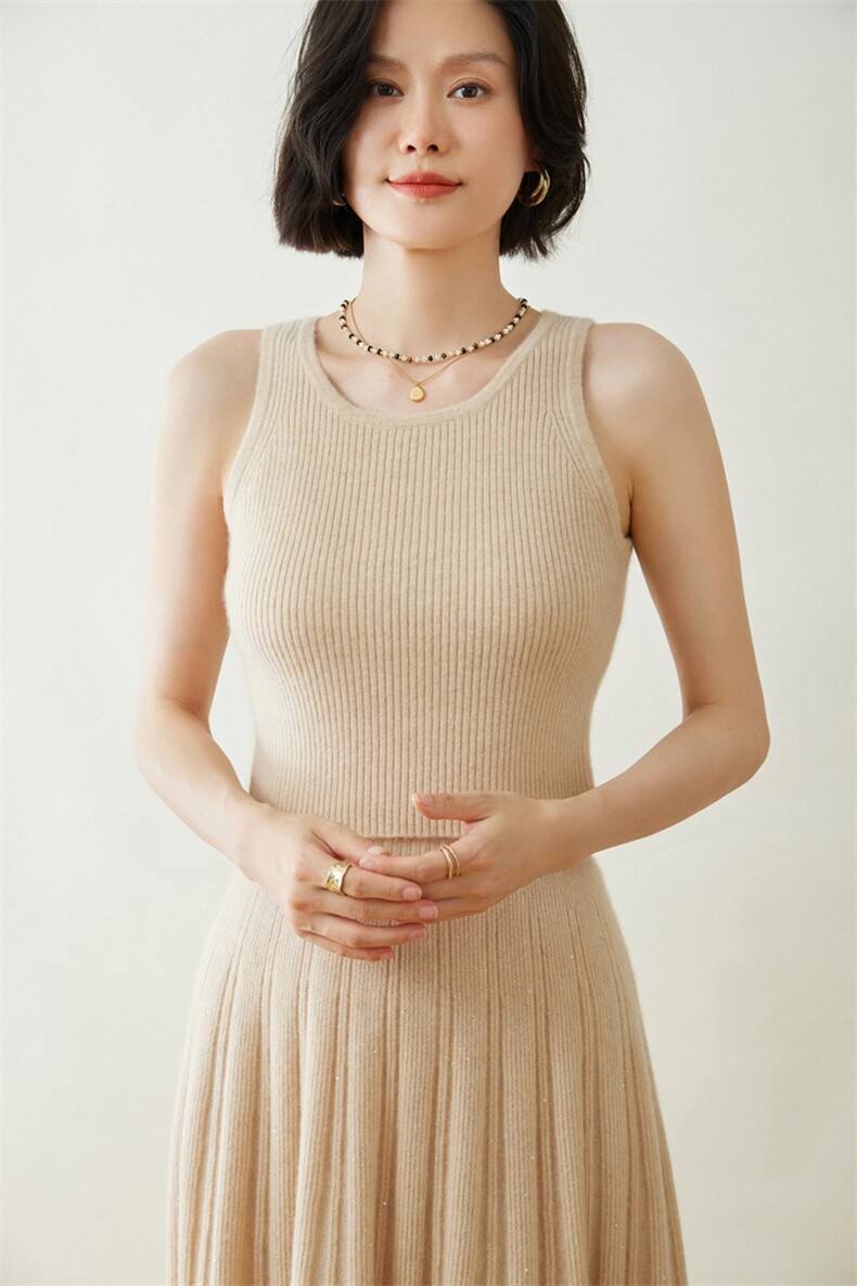 时尚百搭短款背心修身显瘦针织吊带优雅气质女装上衣,女装背心吊带,迎冬羊绒