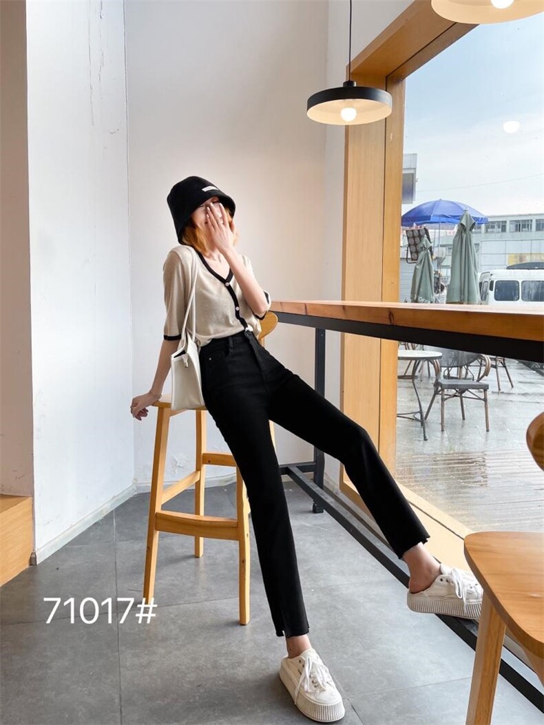 牛仔烟管裤，其它，千百莲