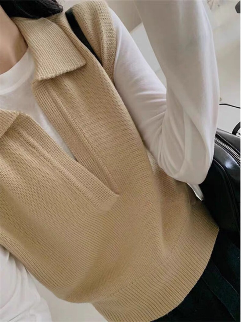 2025年秋季新款百搭女士polo领针织衫,针织衫/毛衣,嘉日羊绒