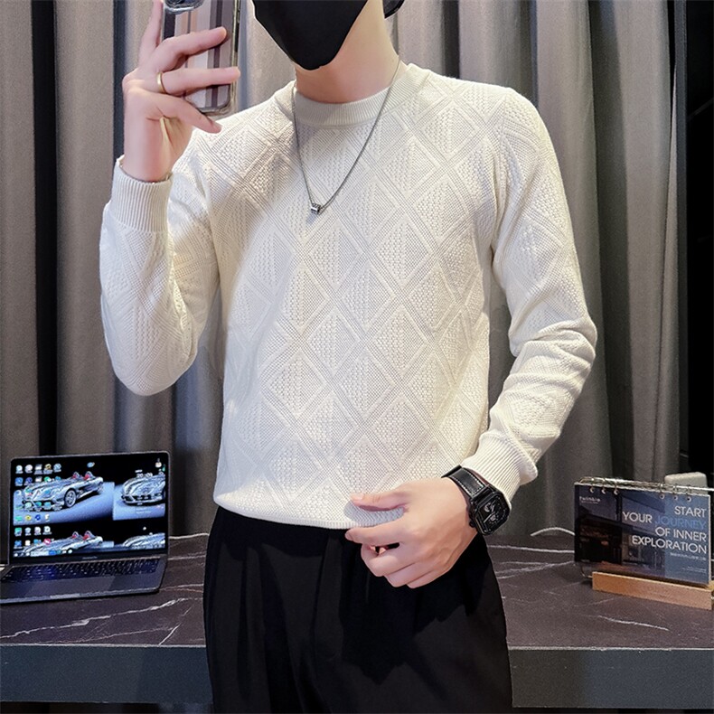 B216MY5160P652025秋冬装男士提花毛衣休闲针织衫社会小伙风,男装针织衫/毛衣,电商B216（原B302）