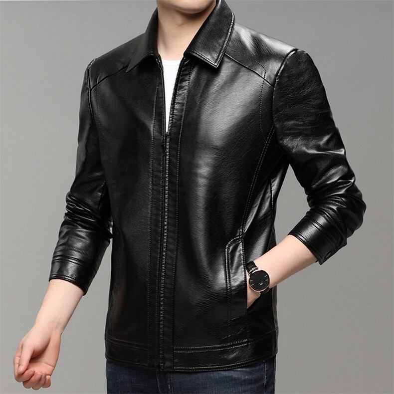 F81376大高品质PU季新款时尚休闲中青年男士皮夹克外套,男装夹克,钱塘207-1