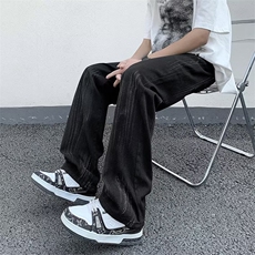 泼墨牛仔裤男高街帅气韩版潮流个性2023秋夏新款ins长裤RK595-P41，男装牛仔裤，星座412-3