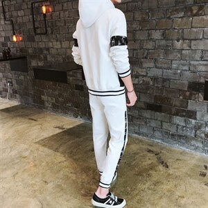 秋装新品连帽套头男士长袖运动休闲卫衣套装男J01P60图片
