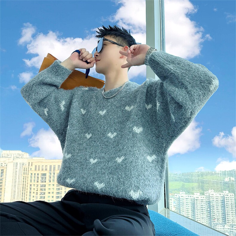 AM307/P88控118秋冬季社会小伙宽松韩式潮流保暖打底毛衣男灰首,男装T恤,星座305B-1