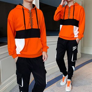 卫衣套装春季新款潮牌工装裤子两件套休闲运动套装男 TZ577-P100图片