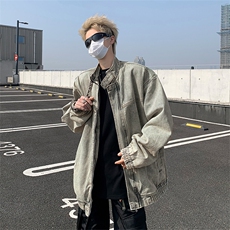 牛仔外套男秋冬新款美式复古水洗痞帅潮休闲宽松夹克JK89399-p75，男装工装外套，星座1008