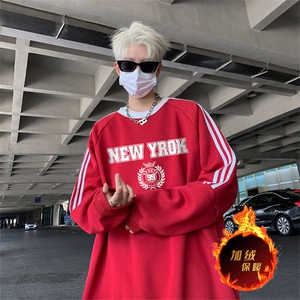抖音得物供货 提供视频 秋冬重磅美式宽松织带圆领卫衣0319图片