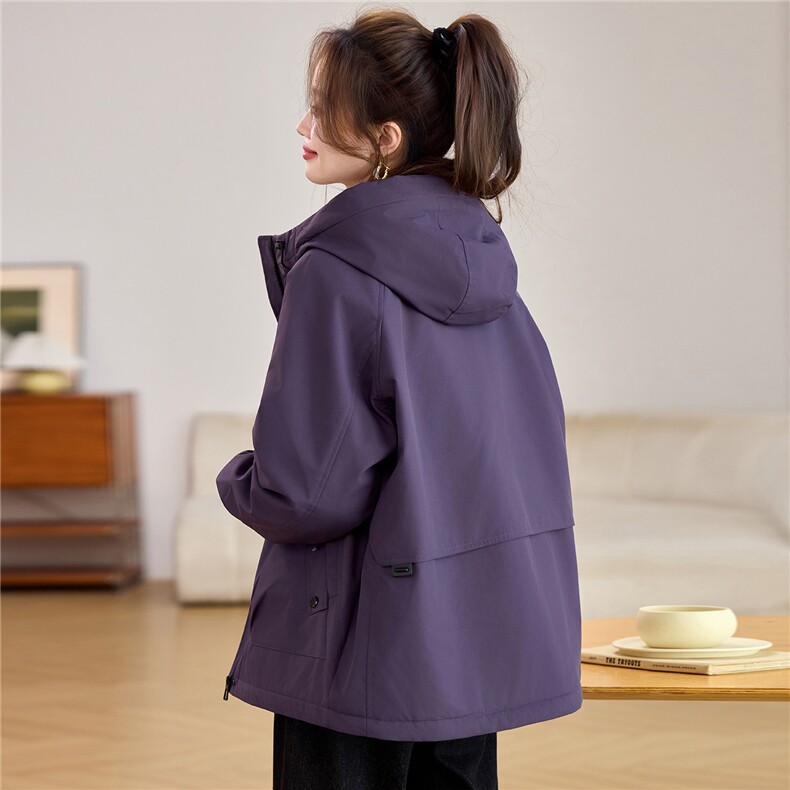 2025年冬季时尚潮流中长款休闲加绒加厚保暖冲锋衣，女装派克服，独衣靓