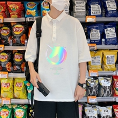 PL57138-P35翻领短袖polo衫男大码胖子半袖t恤男有领保罗衫模特，男装Polo衫，电商A040