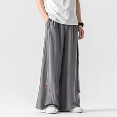 春夏大码风棉麻亚麻裤直筒休闲裤新中式男女汉服K258/P70，男装休闲裤，钱塘713