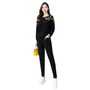 运动套装女2023年春秋新款大码小个子时尚跑步休闲两件套洋气减龄图片