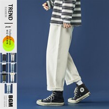 现货7色2025春秋款纯色牛仔裤中性直筒牛仔九分裤A125-8802-P35，男装牛仔裤，电商A125