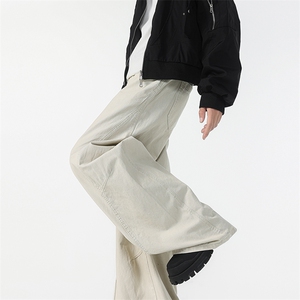 8XL-M 工装裤男秋季日系男直筒宽松阔腿休闲弯刀裤子男K9177P65图片
