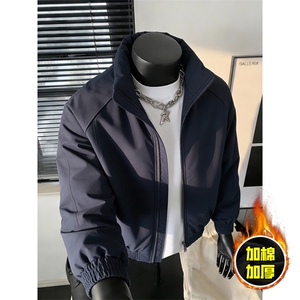 现货美式高街休闲棉衣夹克三防立领纯色户外工装加厚棉服外套图片