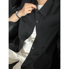 100%棉纯棉衬衫成衣水洗休闲衬衫男女宽松纯色衬衣GC27-P45，男装衬衫，星座301C-5