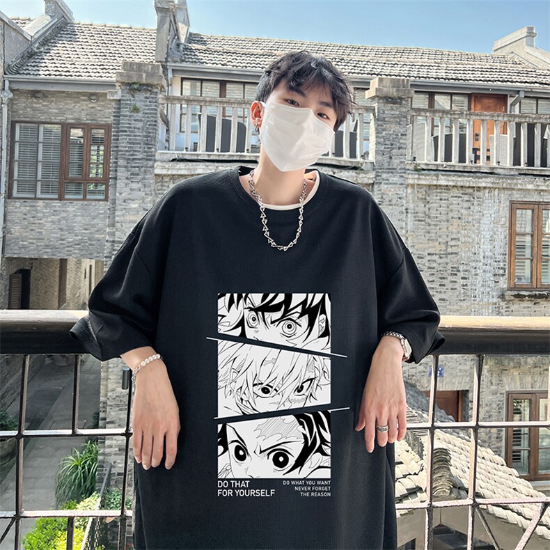 华夫格t恤男短袖男大码五分袖酒店风HT73176-P22,男装T恤,电商A040