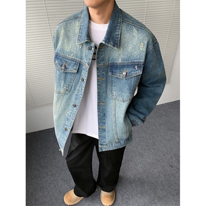 得物二开 牛仔水洗美式设计感夹克外套男2026秋季新款JK1274-P90图片