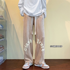 2023春球新款麂皮绒休闲裤大码宽松ins长裤子K5229B315P55控68，男装休闲裤，电商B315