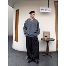 MM337-P58美式复古新款宽松休闲百花绒假二件针织毛衣，男装针织衫/毛衣，星座617A-2