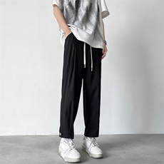 设计感冰丝休闲长裤夏季新款宽松直筒垂感西裤男现货K7987-P32，男装西裤，星座512-3