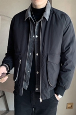2025冬季男装加厚保暖棉衣假两件立体口袋休闲棉服外套957-P145，男装棉衣，电商A413