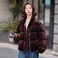 立领短款面包服羽绒服女2025冬季新款小个子加厚保暖巨好看外套，女装羽绒服，靓衣阁
