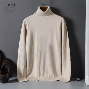 秋冬款男高领纯色毛衣套头针织衫打底线衣加大码M-4XL M66 P30图片