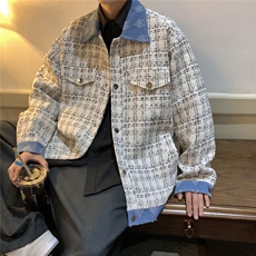 TP75现货小香风拼接牛仔系列小众中性男女夹克外套A170-W315，男装工装外套，电商A170