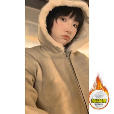 现货高品质美式冬季重磅座山雕大毛毛领pu皮棉衣男女加厚外套，男装皮衣，电商A486