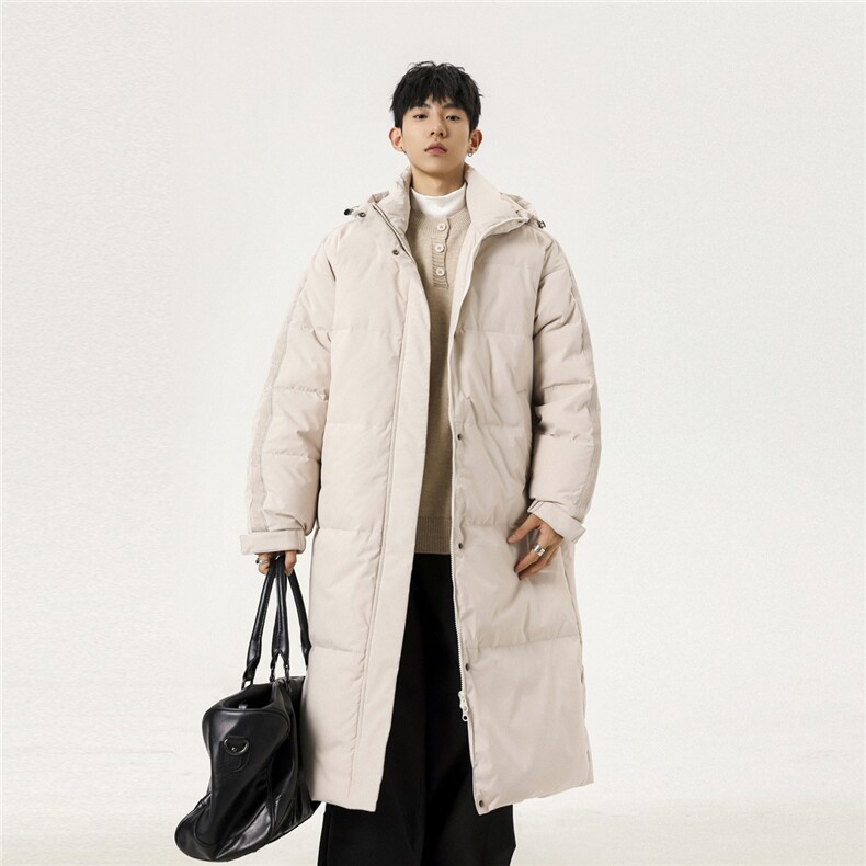冬季新款中长款情侣韩版连帽羽绒服外套 Y918/P190图片