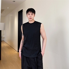 夏季新款纯色背心男潮牌痞帅T恤A345-261-P55，男装背心/马甲，电商A345