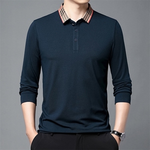 春秋翻领上衣男潮宽松休闲打底衫长袖t恤无帽上衣服男BE88103-P45图片
