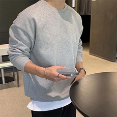 美式慵懒chic港风圆领无帽套头卫衣W3109-p35控49棉45%聚酯纤维55，男装卫衣，星座218-5