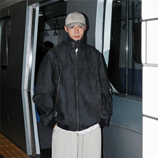 2025港风面料基布100%聚酯纤维PU皮衣大码M-5XL男JK77867P90控148，男装皮衣，星座227-7