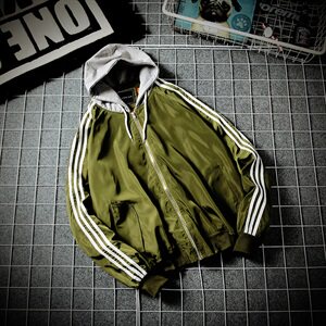 A003-927-P50  秋冬季新品拼接连帽夹克男外套韩版 日系铁框图片